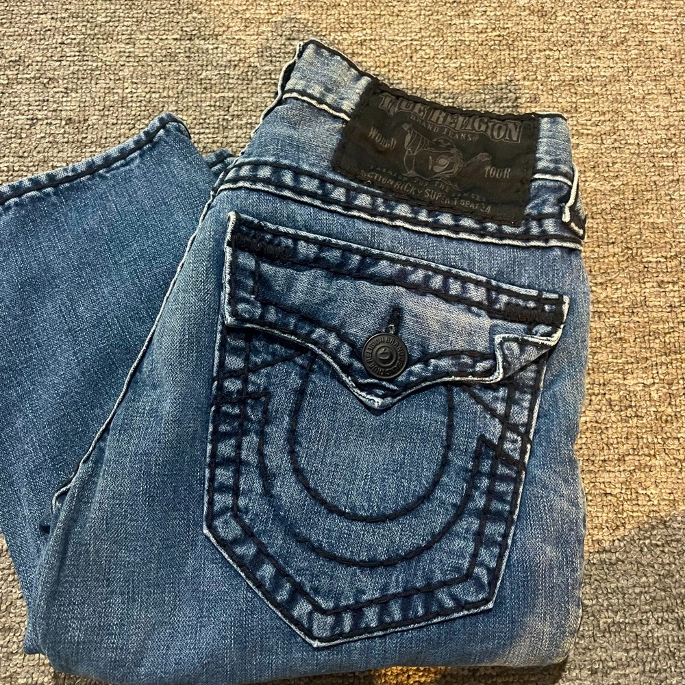 True Religion Men's Blue Relaxed Jeans